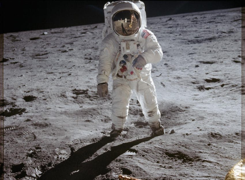 Apolo 11, 20. jul 1969 astronaut Edvin E. Oldrin/NASA