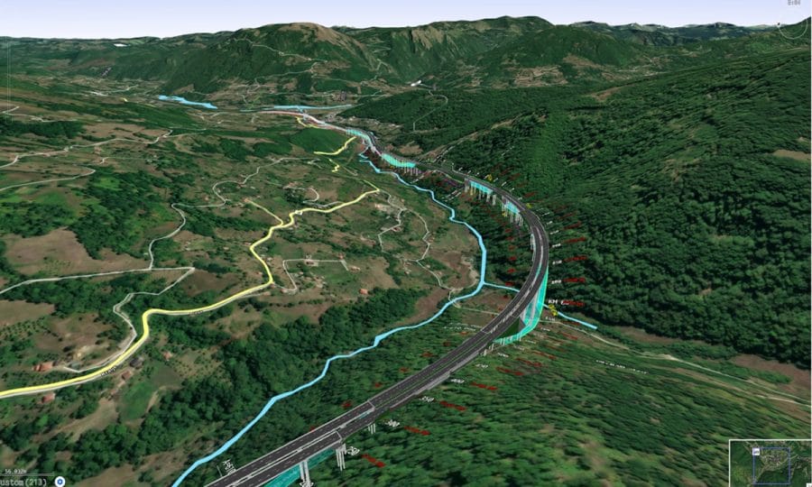 Crna Gora: šematski prikaz autoputa Mateševo-Andrijevica
